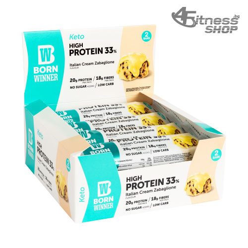 BORN WINNER Keto High Protein Bar 33 % Italian Cream Zabagilone 12×60 гр