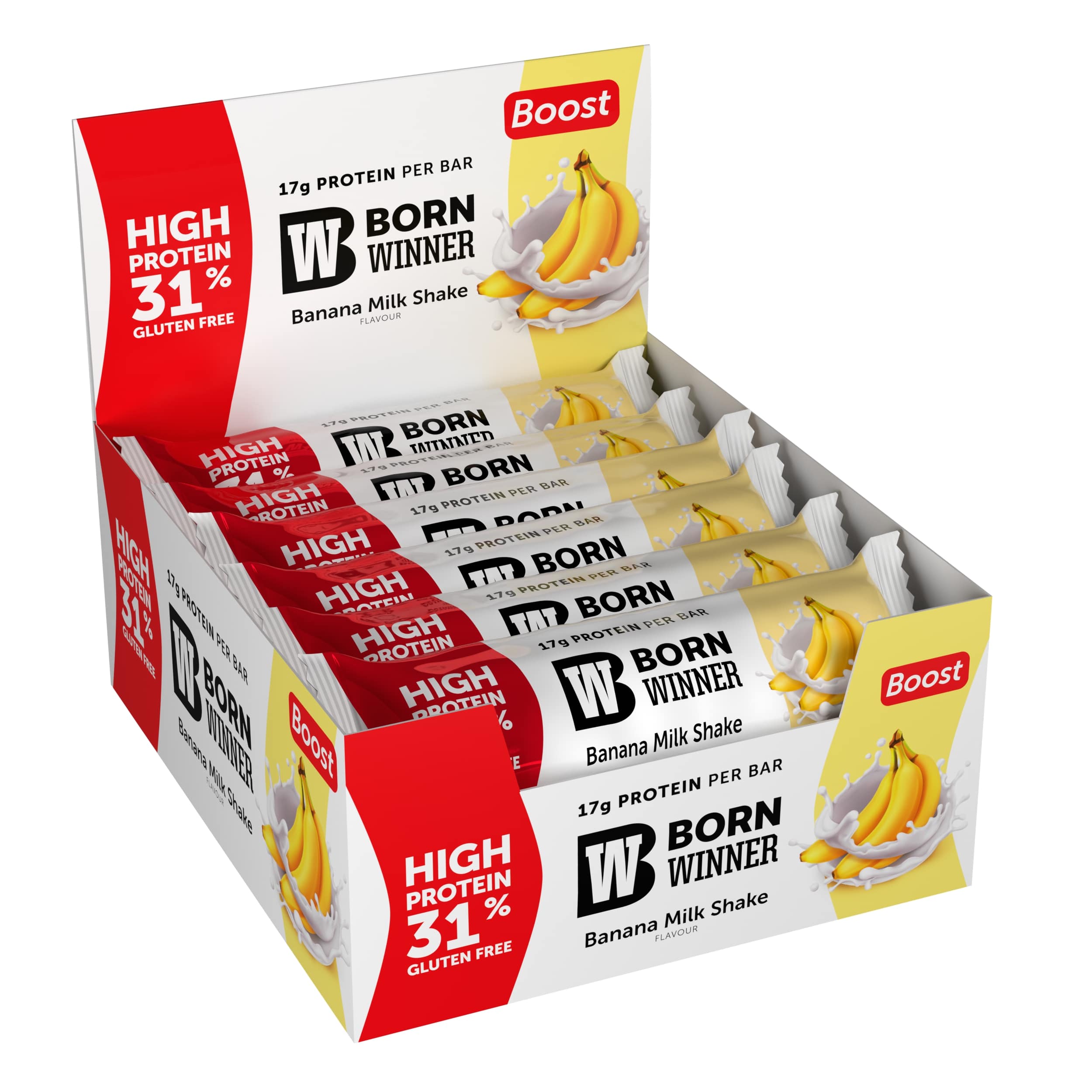 BORN WINNER Boost High Protein Bar 31% Banana Milk Shake 12х55 гр