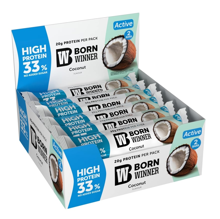 BORN WINNER Active High Protein Bar 33% coconut 12×60 гр