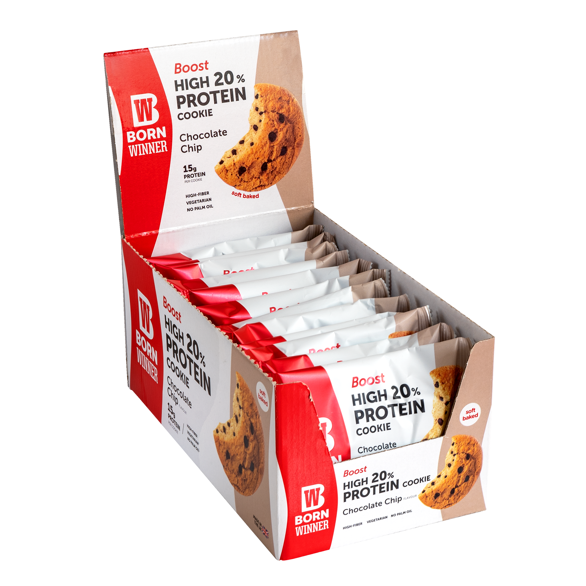 BORN WINNER BOOST High 20% Protein Cookie Chocolate Chip 12×75 гр