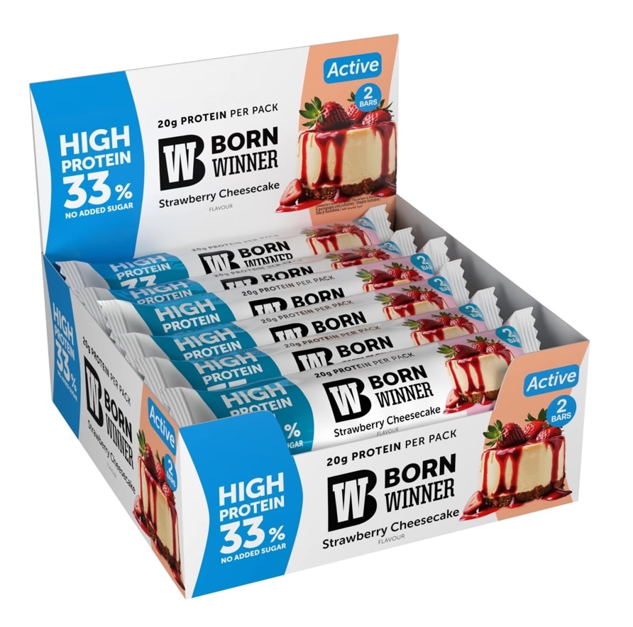BORN WINNER Active High Protein Bar 33% Strawberry Cheesecake 12×60 гр