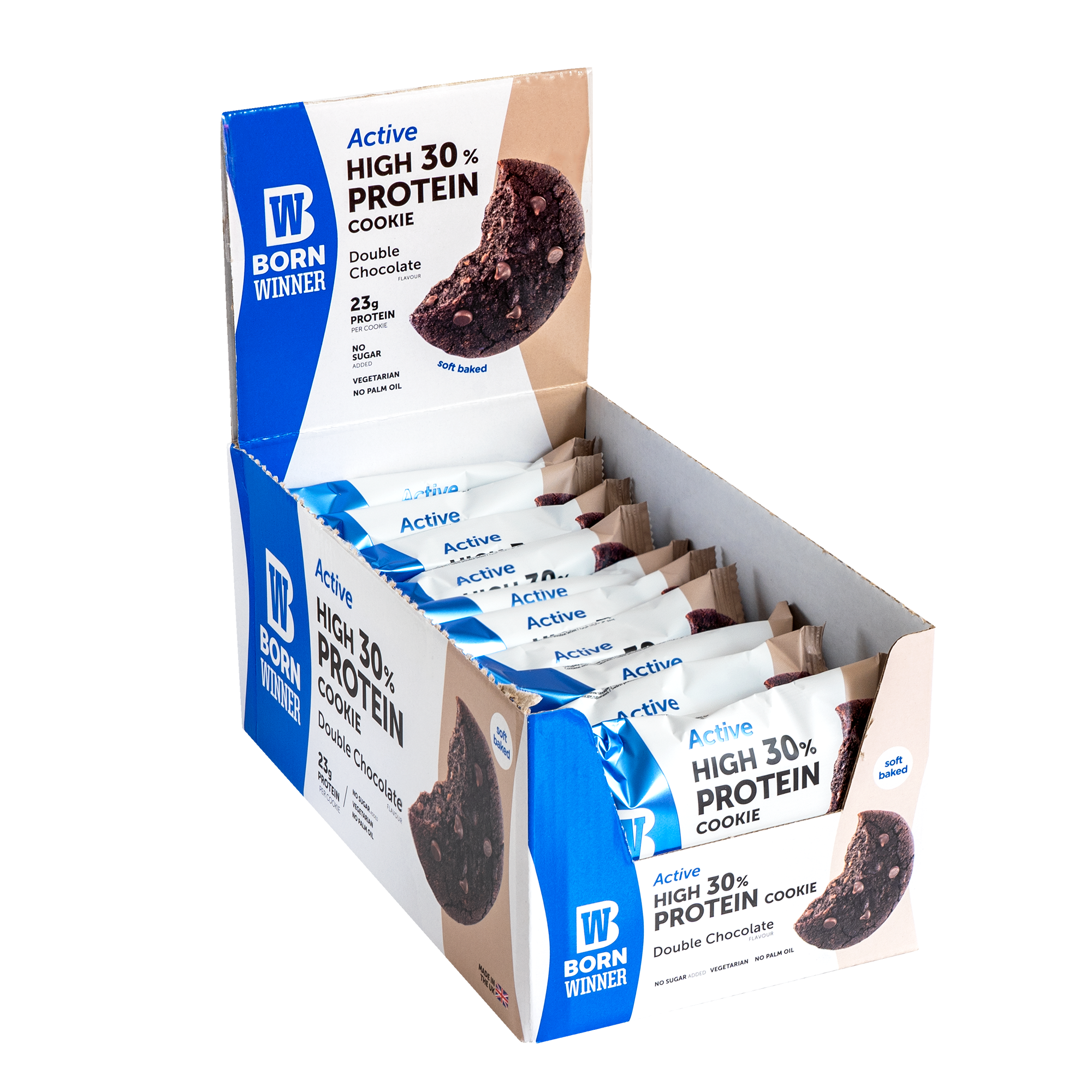 BORN WINNER Active High 30% Protein Cookie Double chocolate 12×75 гр
