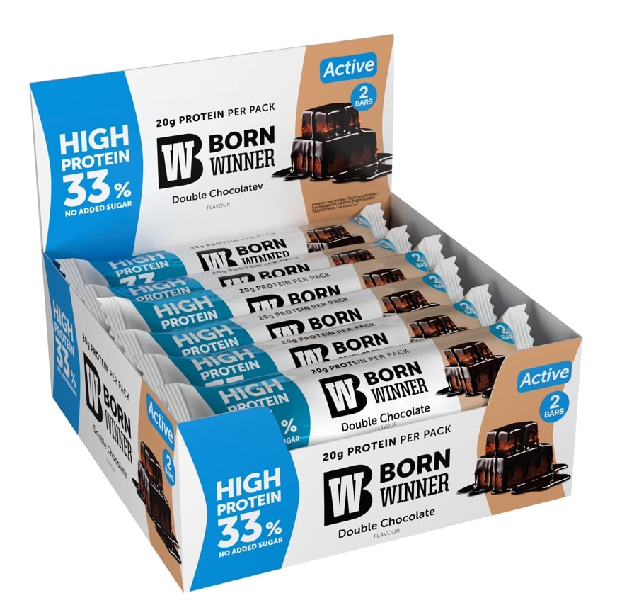 BORN WINNER Active High Protein Bar 33% Double Chocolate 12×60 гр