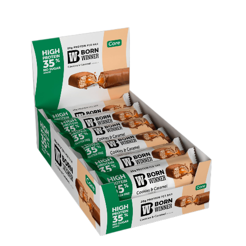 BORN WINNER CORE High Protein 35% bar Cookies and Caramel 12×57 гр