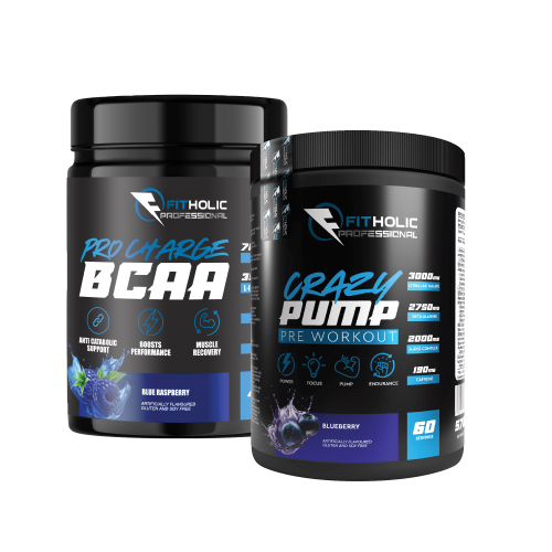 Fitholic Professional Pro Charge BCAA 1440 гр / 90 дози + Fitholic Professional Crazy Pump 570 гр / 60 дози