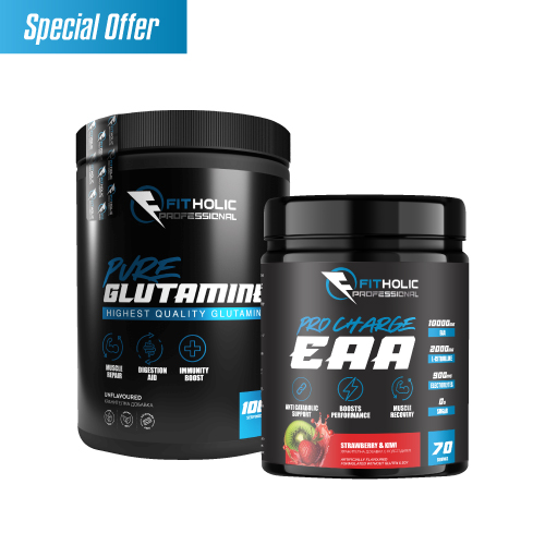Fitholic Professional Pro Charge EAA 35 дози + Fitholic Professional Pure Glutamine