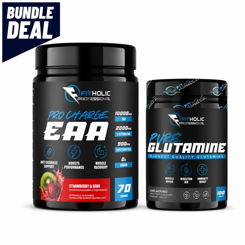 Fitholic Professional Pro Charge EAA 70 дози + Fitholic Professional Pure Glutamine