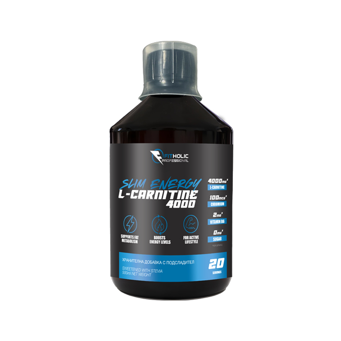 Fitholic Professional L-Carnitine Slim Energy 4000 mg Triple L-Carnitine Matrix 500 ml