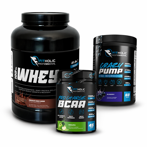 Fitholic Professional PRO STACK Whey Protein + Pre-Workout + BCAA